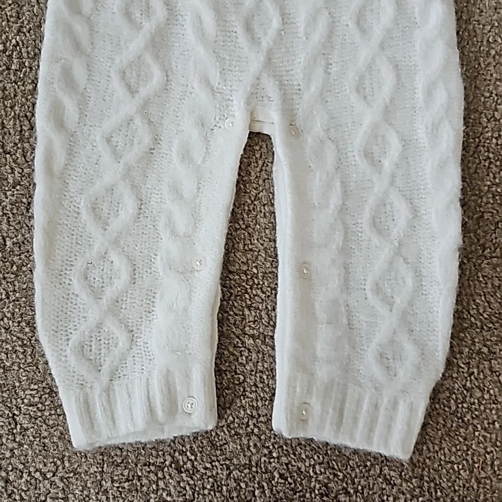 Oshkosh B'gosh Ivory Cable Knit One Piece Sweater 18 Months NEW